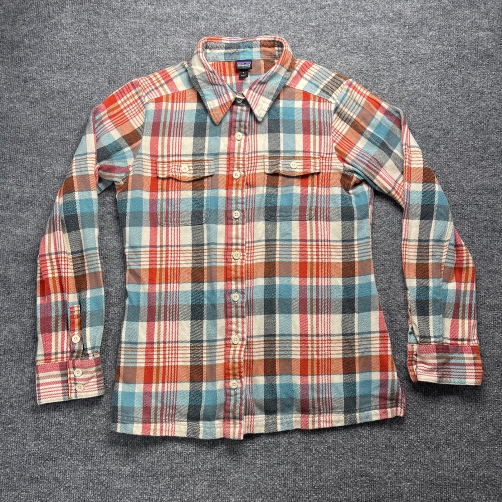 Patagonia Fjord Flannel Organic Cotton Plaid Button Up Shirt Womens 6 53915 - Picture 1 of 7